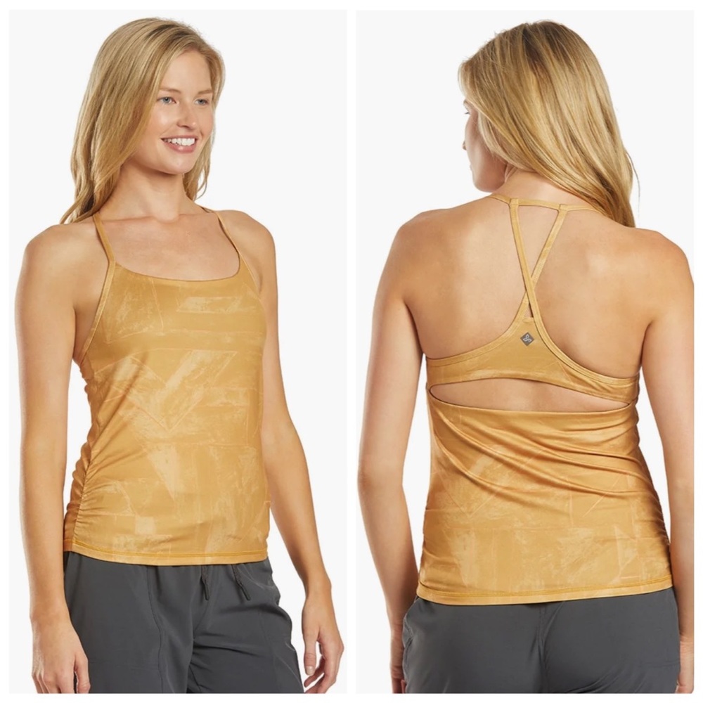 prAna Wander Often Yoga Racerback Top in Toffee Glow XS